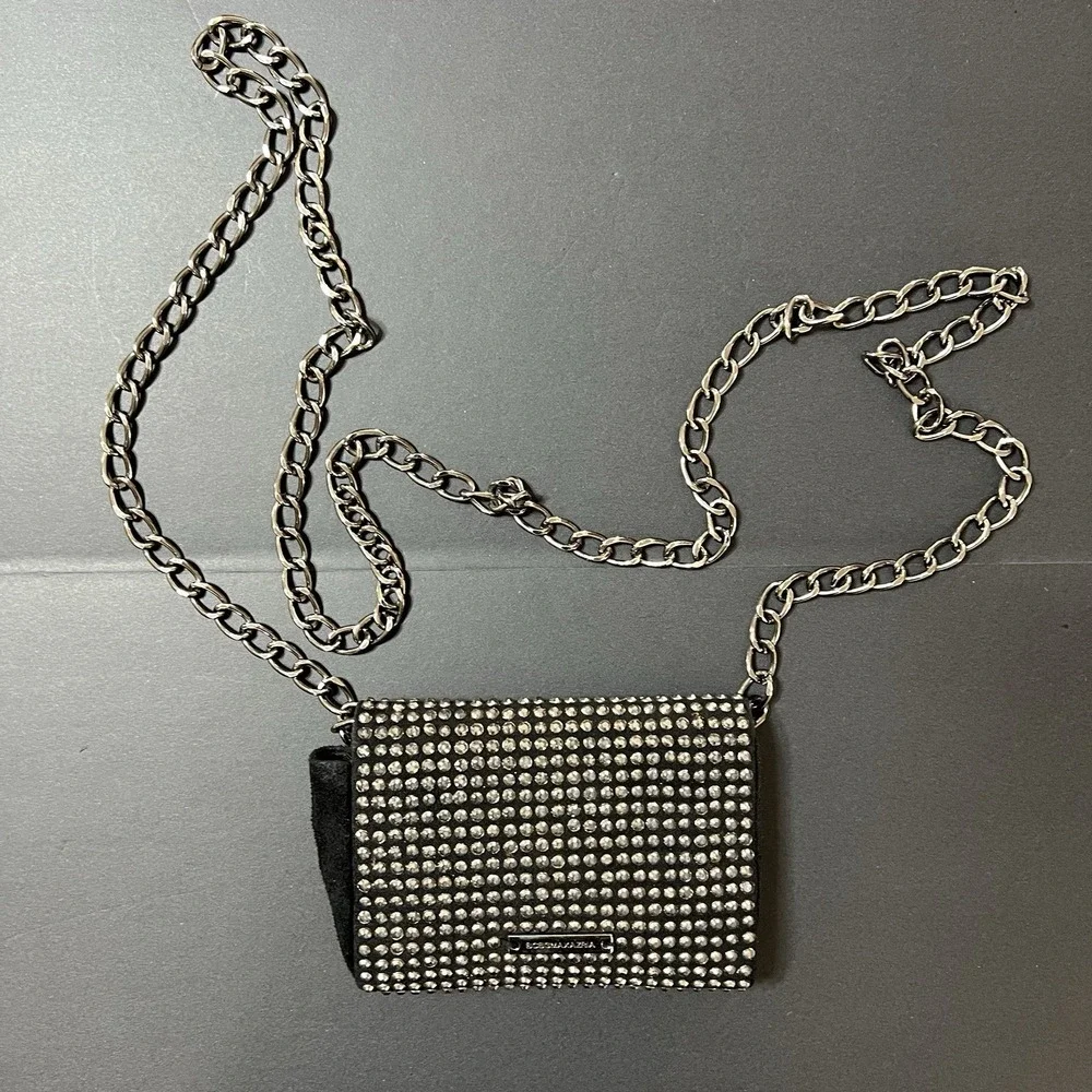 BCBG Maxazria Black Clutch with Removable Shoulder Chain Strap